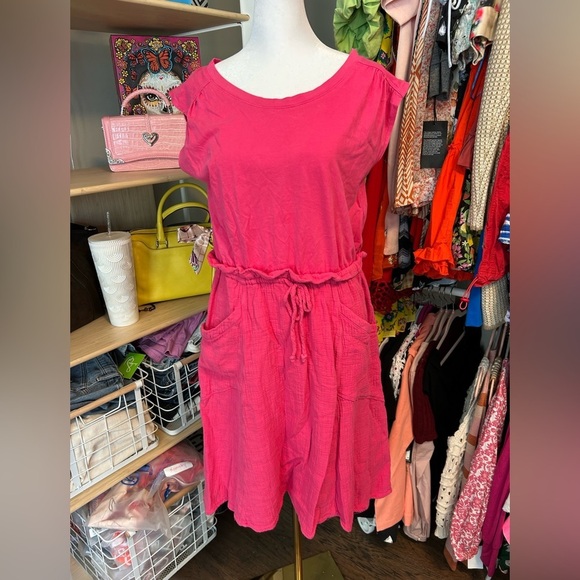 Anthropology Pink Casual Dress preloved condition size medium. High low dress - Picture 4 of 8